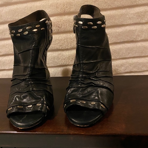 Vince Camuto Studded Peep Toe Booties - Picture 2 of 5